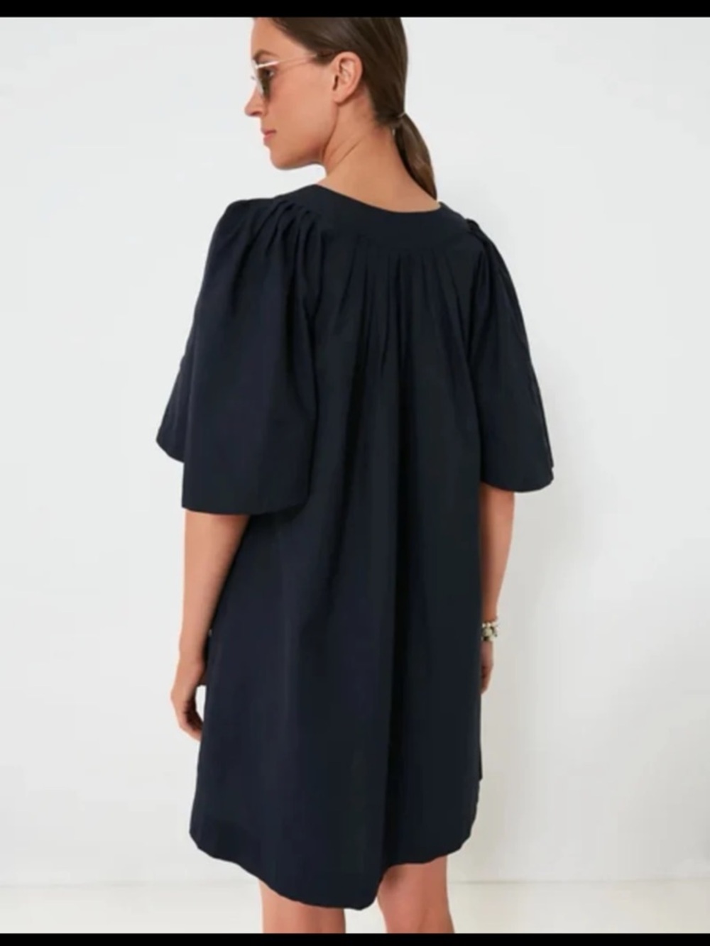 Tuckernuck POMANDER PLACE Deep Navy Finley Flutter Sleeve Dress Size XXXL - Picture 4 of 12